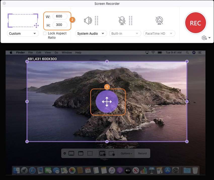 adjust recording setting for Wondershare Screen Recorder for Mac