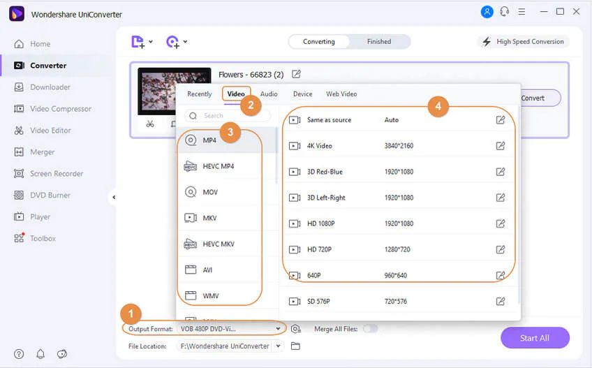 Choose an output format