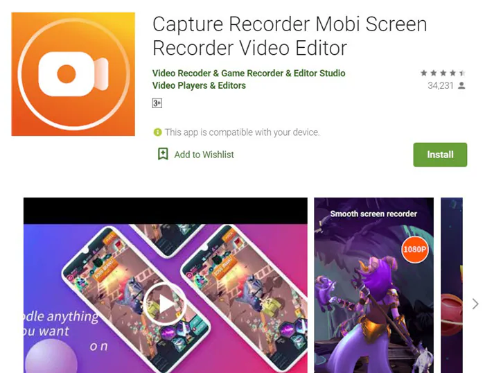 Capture Recorder Mobi Screen Recorder