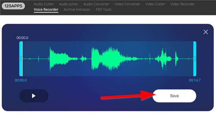 sauvegarder l'audio enregistré