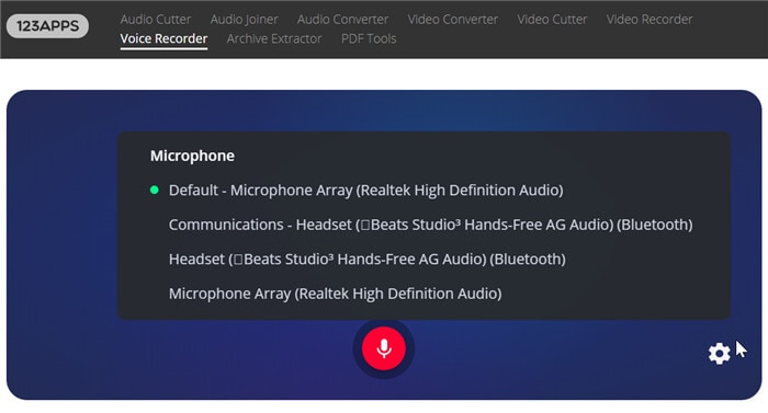 [f]Seleziona un dispositivo di input per l'audio