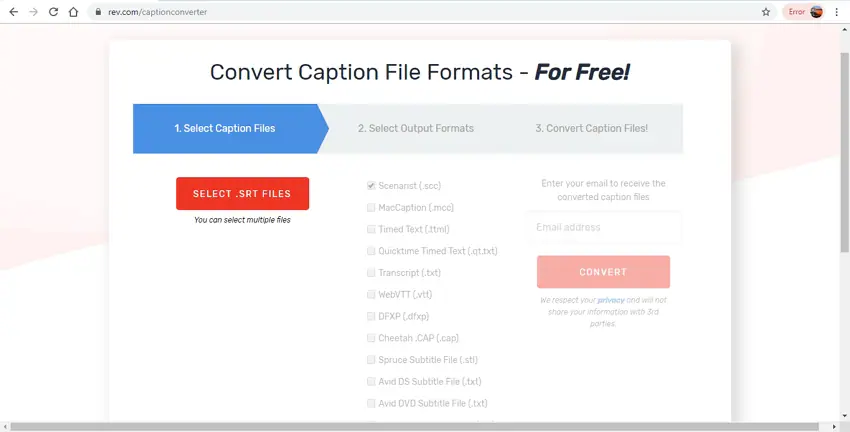 rev caption converter