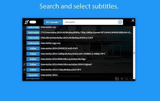 select the subtitles