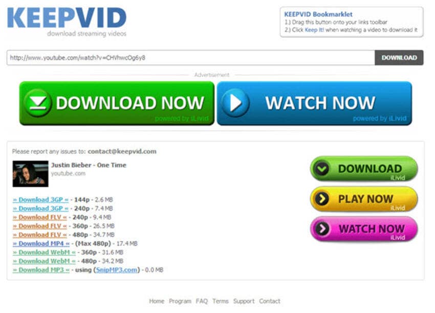 Free YouTube to MP4 Converter KeepVid