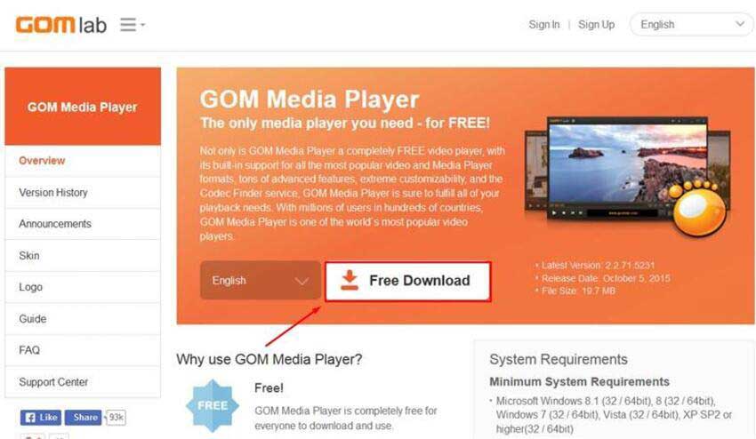 GOM Player for mp4 no sound
