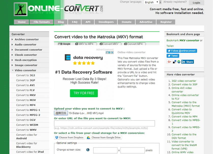 mkv converter to mp4 online without limit