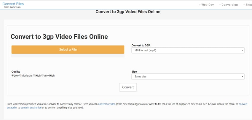 online 3GP video converter - File -conversion