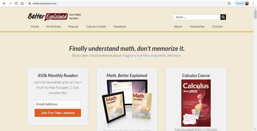 math learning sites - BetterExplained