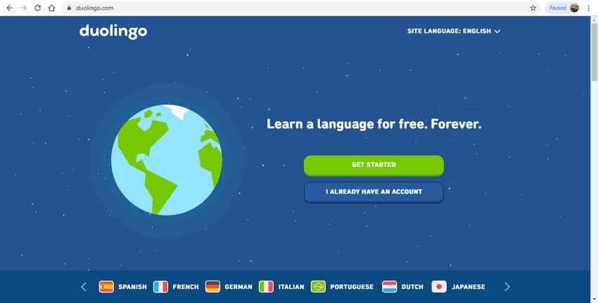 sitios para aprender idiomas - Duolingo