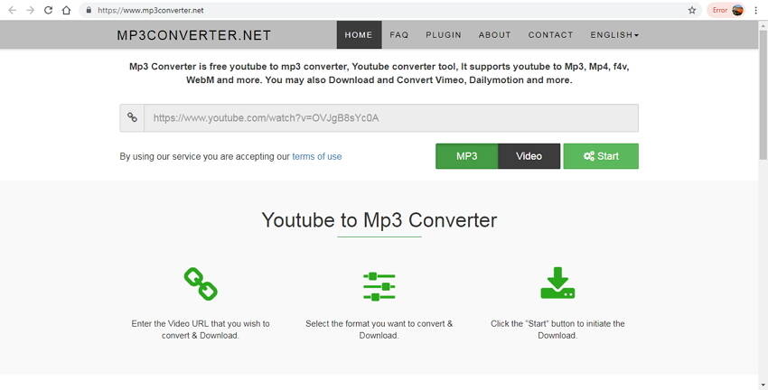 Online video to mp3 converter