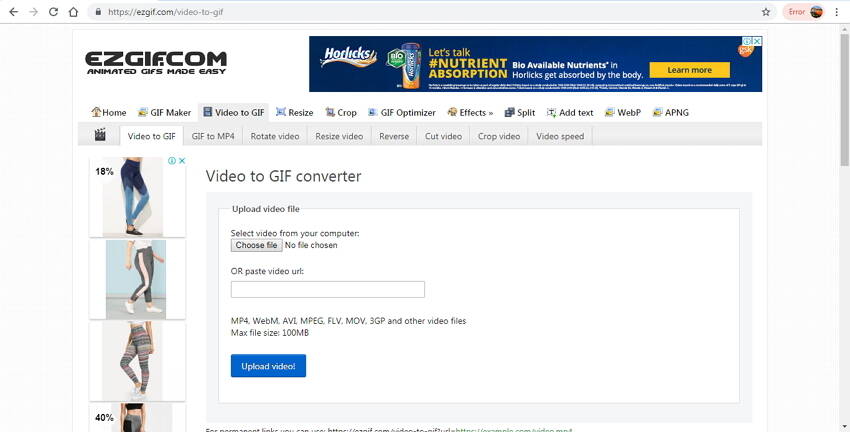 convertisseur vidéo en GIF en ligne - EZGIF Video to GIF Converter