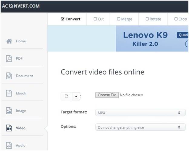 online video converter - Aconvert.com