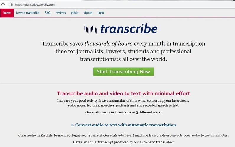 online video to text converter Transcribe