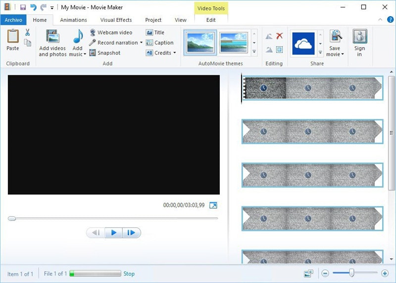 logiciel de montage vidéo -windows movie maker 2012