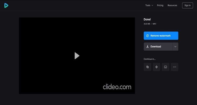 mute video editor of clideo