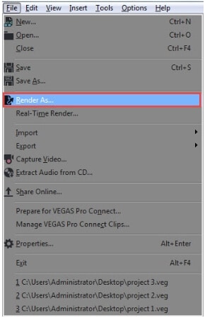 merge video clips with sony vegas step2