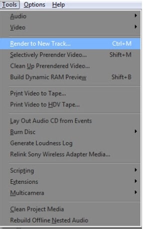 Videoclips mit Sony Vegas zusammenfügen Schritt 4: Tastaturkürzel Strg+M drücken