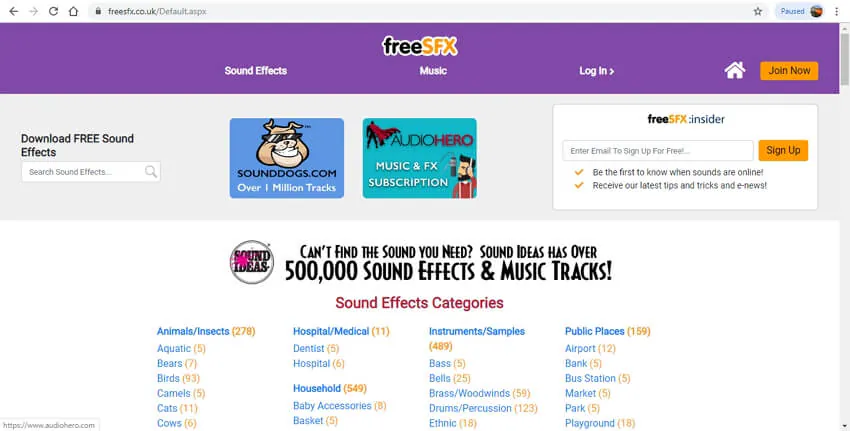 10 sound effects sites - FreeSFX