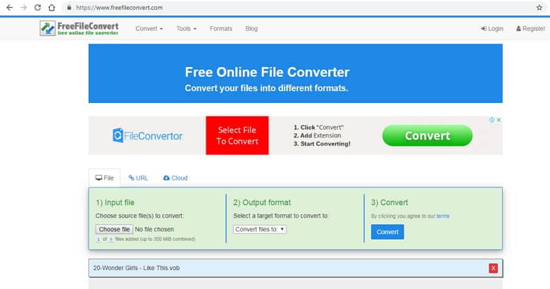 online vob converter - FreeFileConvert
