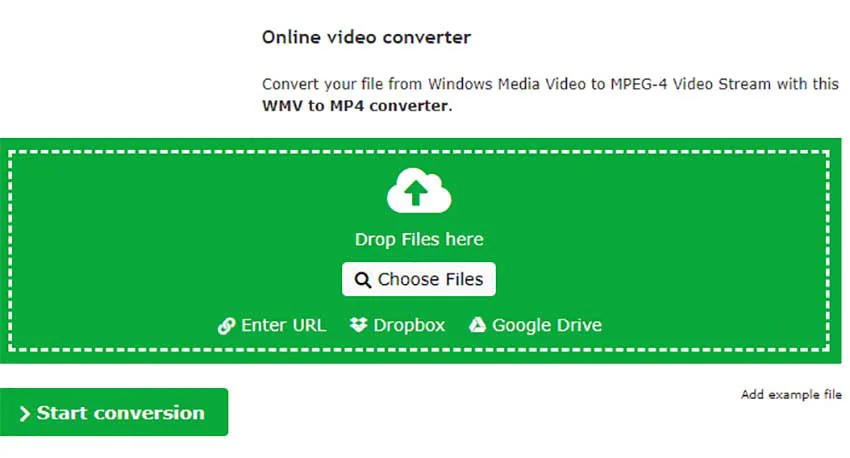 Konversi Online WMV ke MP4 converter