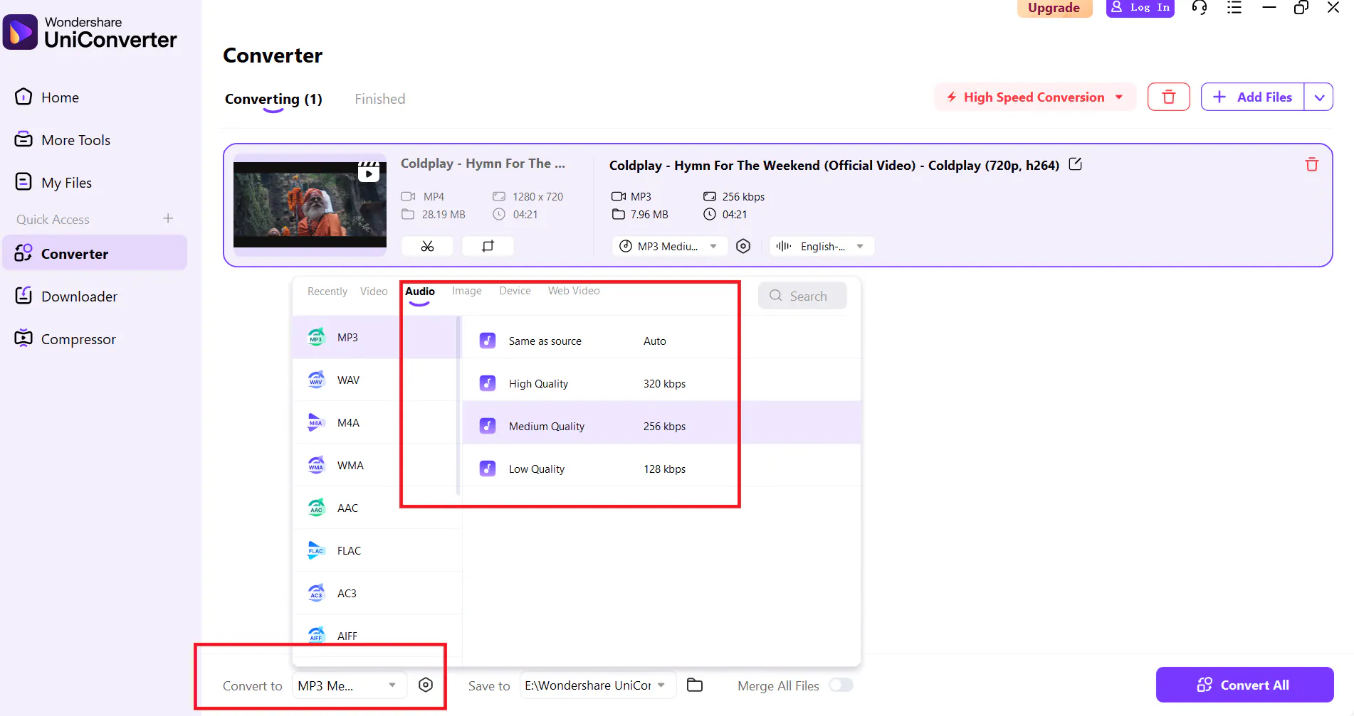 select output format