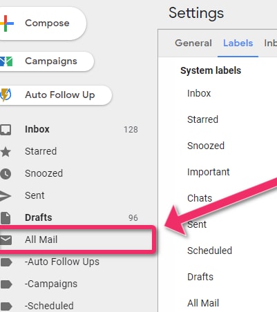 show all files in gmail