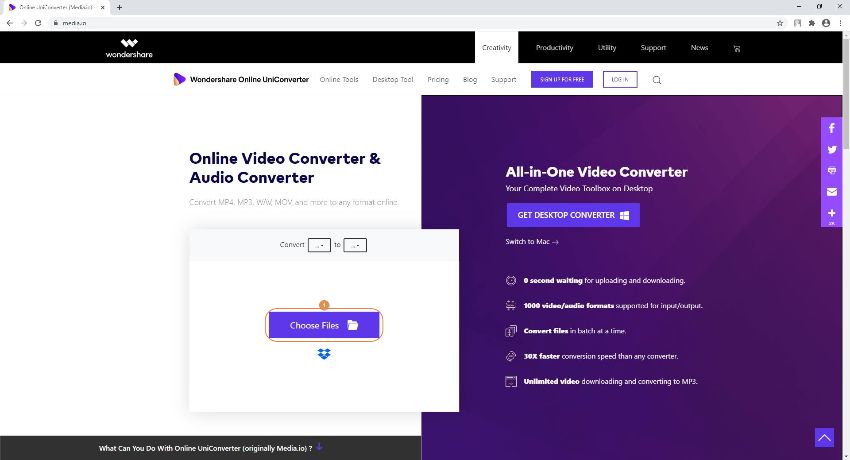 best online video converter: Online UniConverter