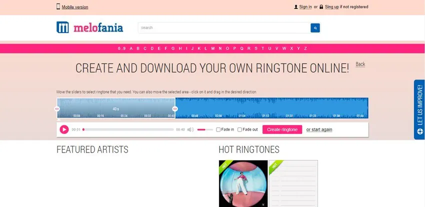 melofania ringtone creator