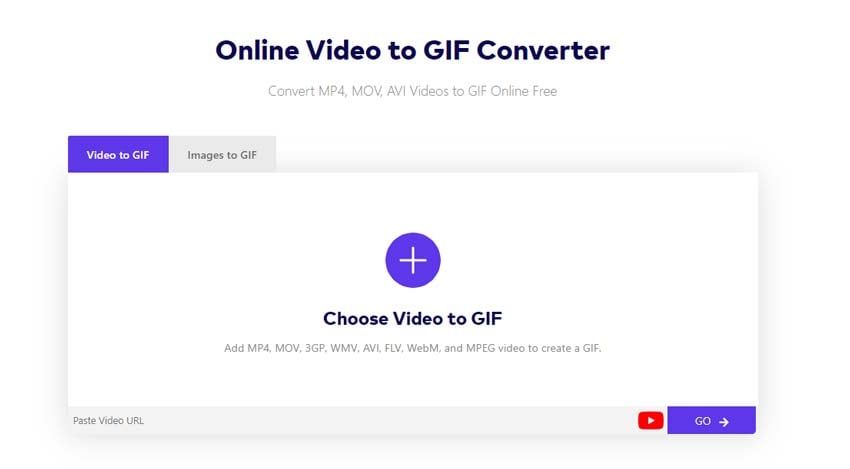 YouTube Datei online zu GIF konvertieren - Online UniConverter
