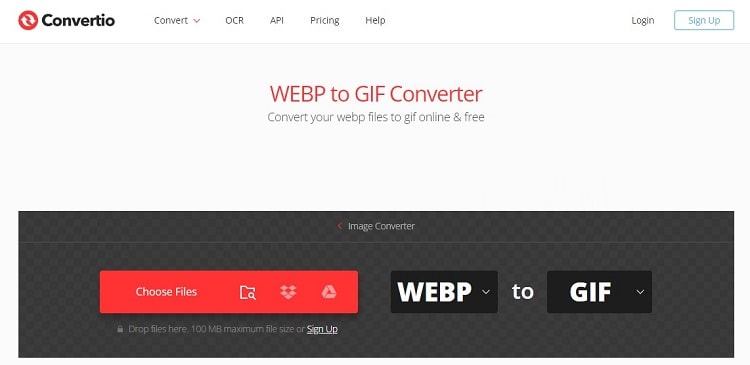 Convertio WebP a GIF