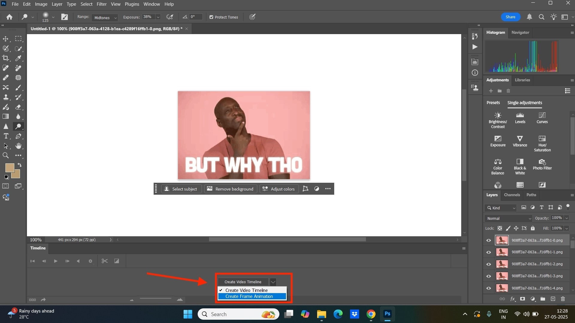 photoshop create frame animation