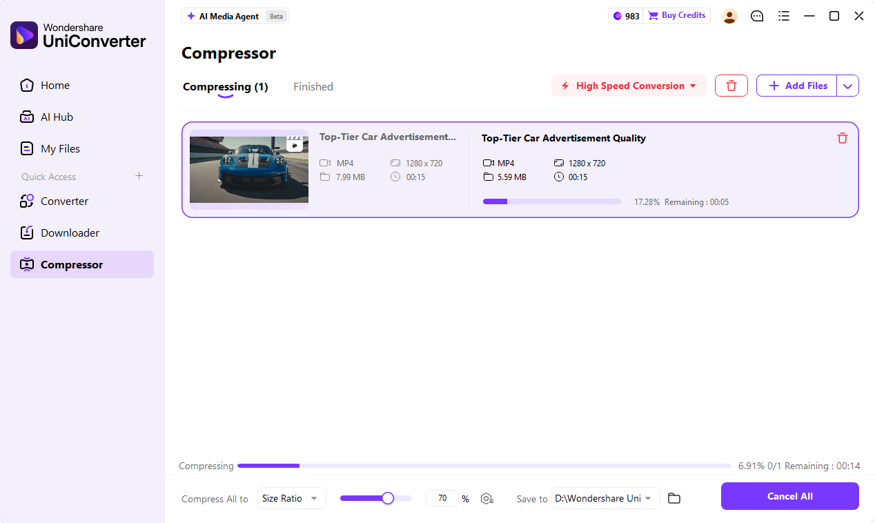Configure advanced video and audio compression settings