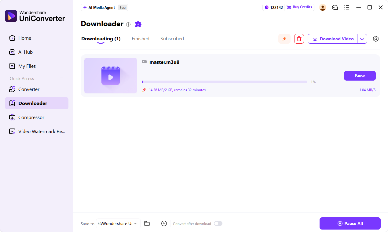 Consultar el progreso y la velocidad de descarga de un vídeo M3U8