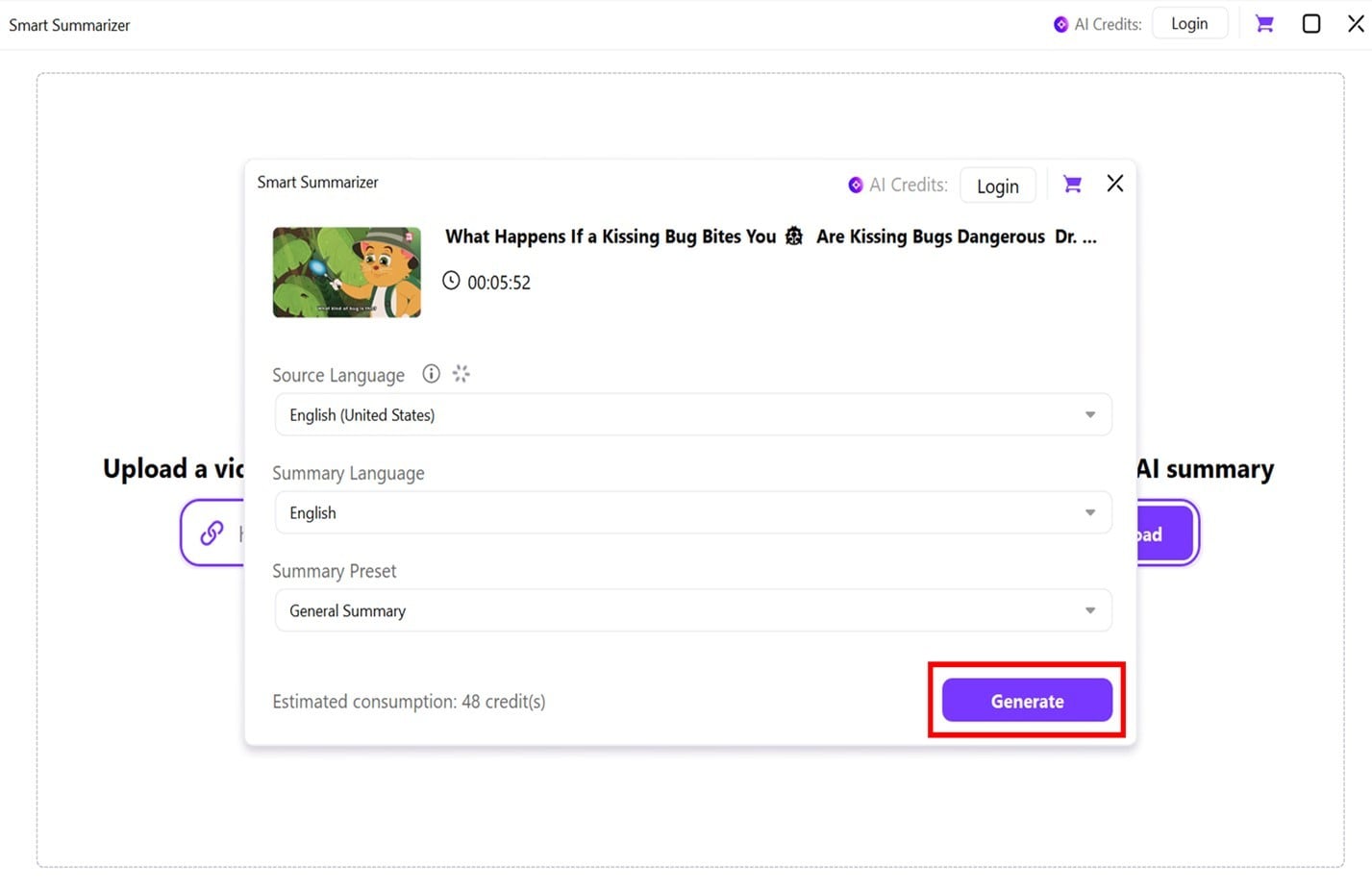 upload and analyze video