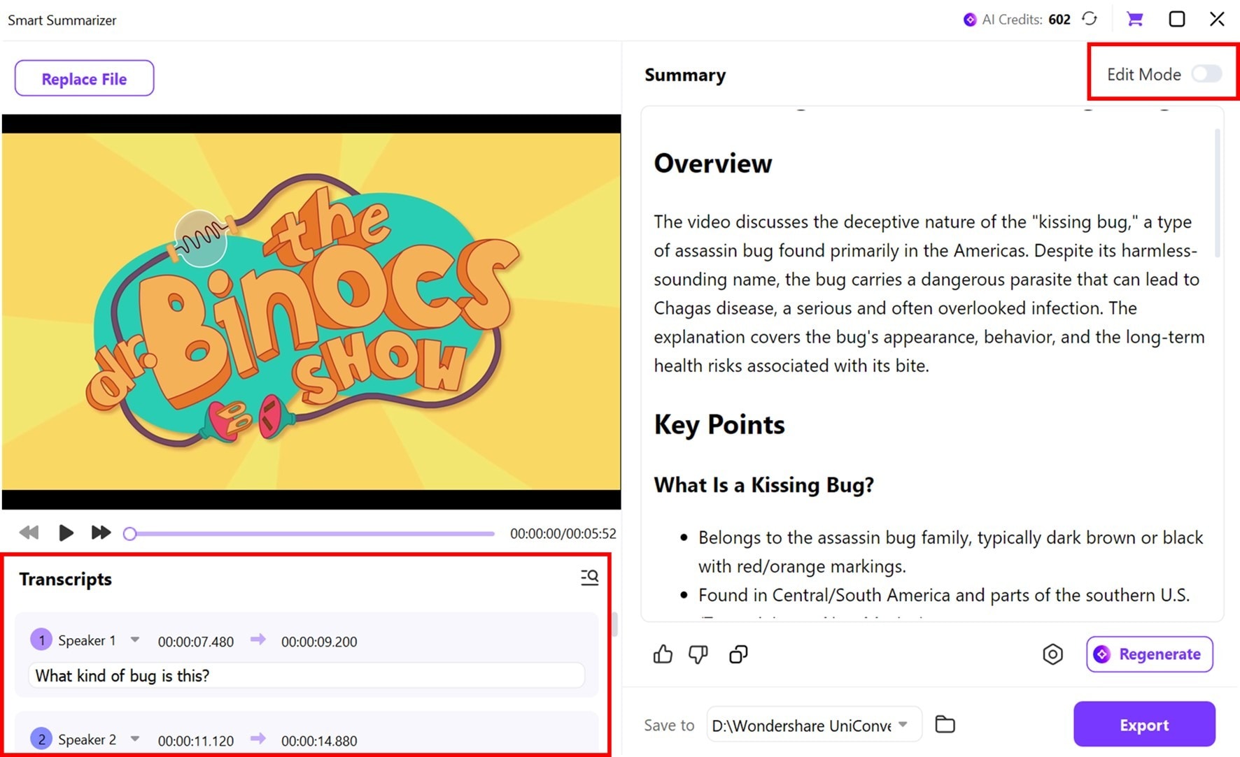 Review and Edit the Summary