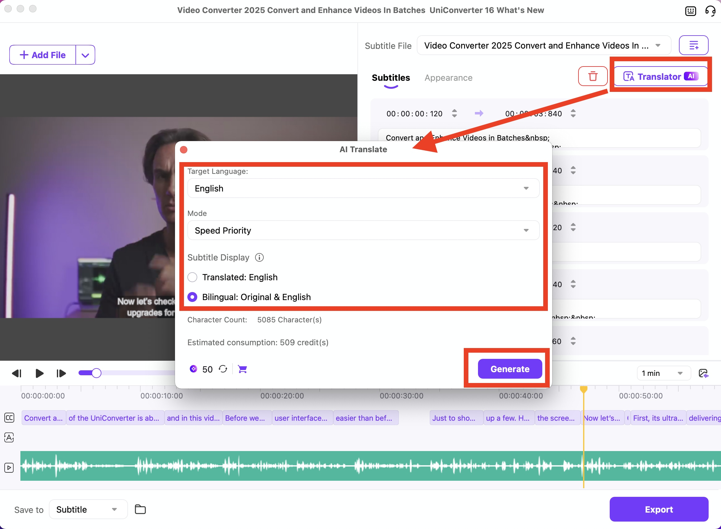 generate ai subtitles