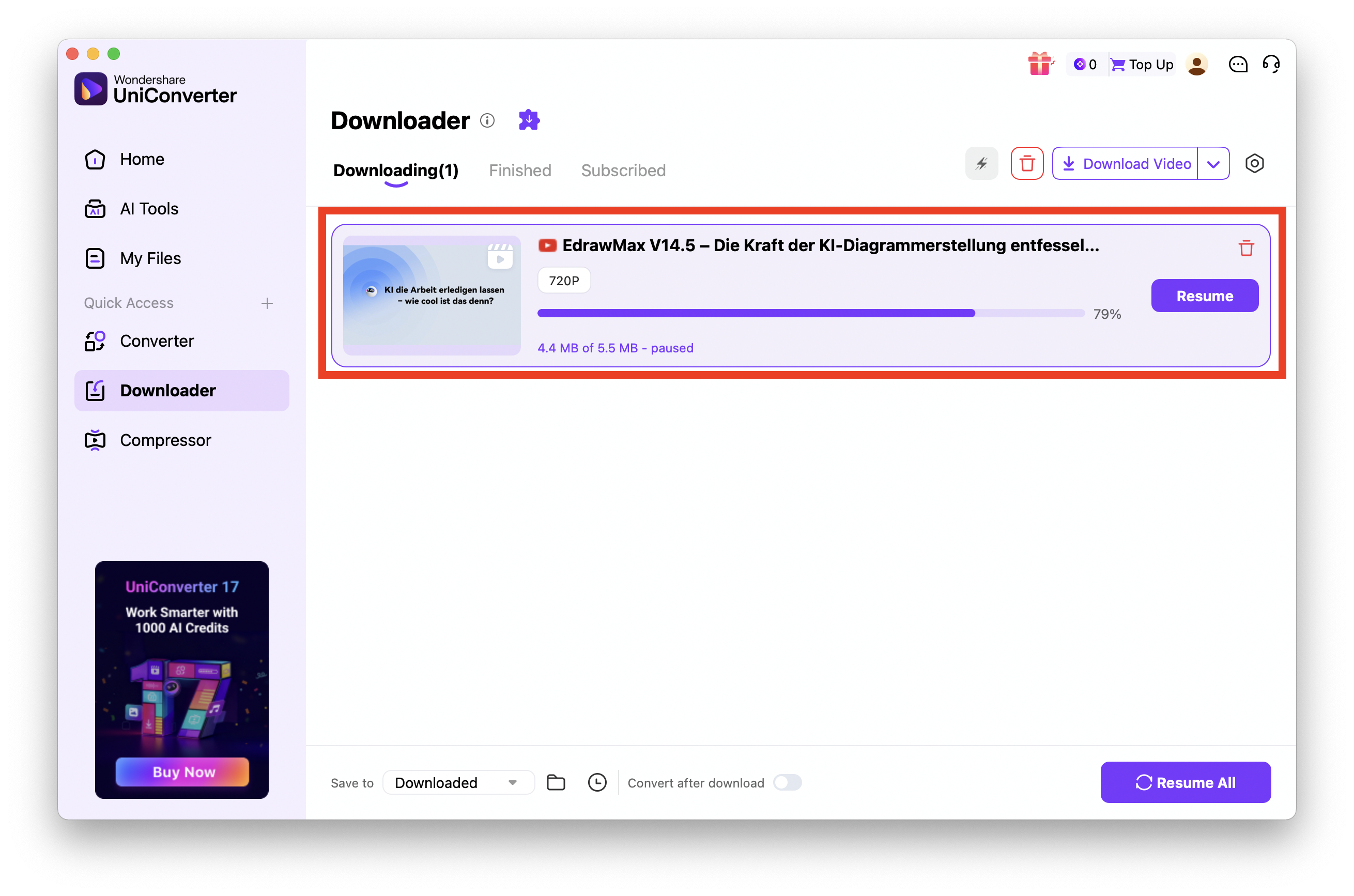 locate the downloaded file