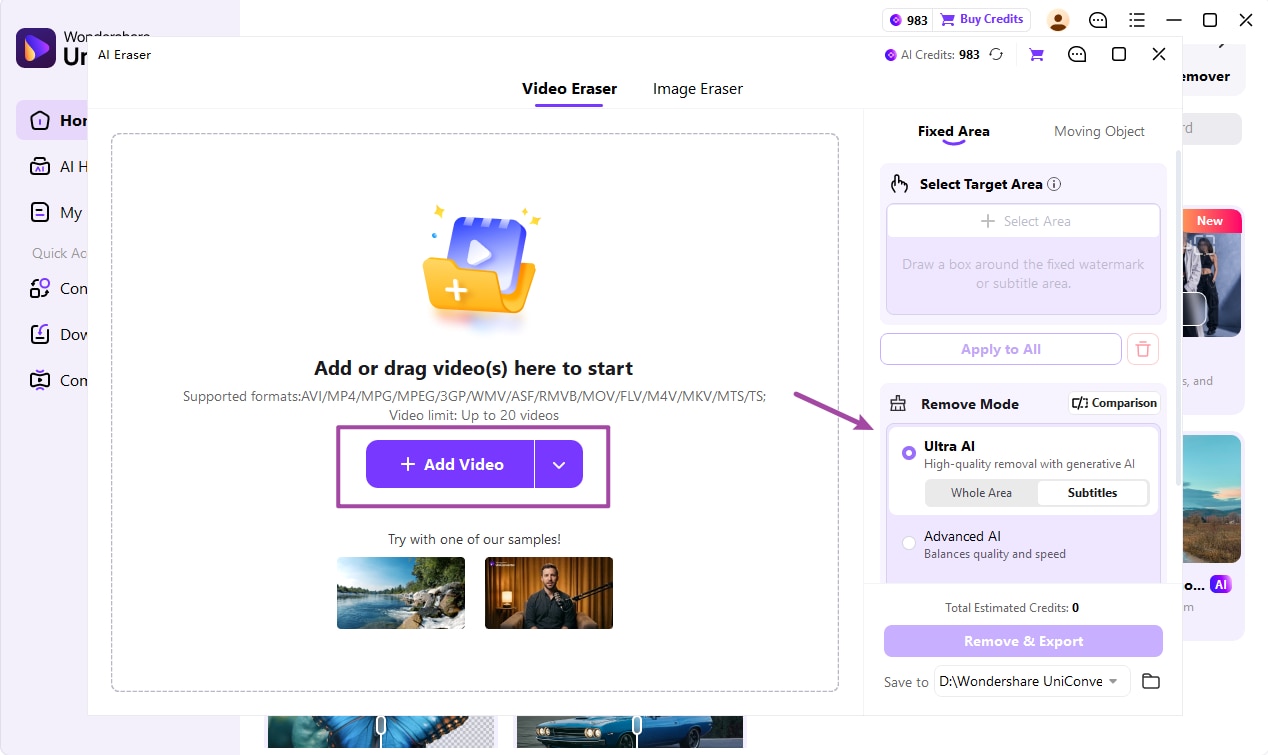 Import a video and select Ultra AI Subtitles mode