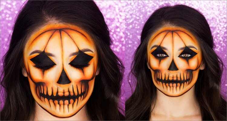 Halloween Makeup Ideen - Kürbis Makeup