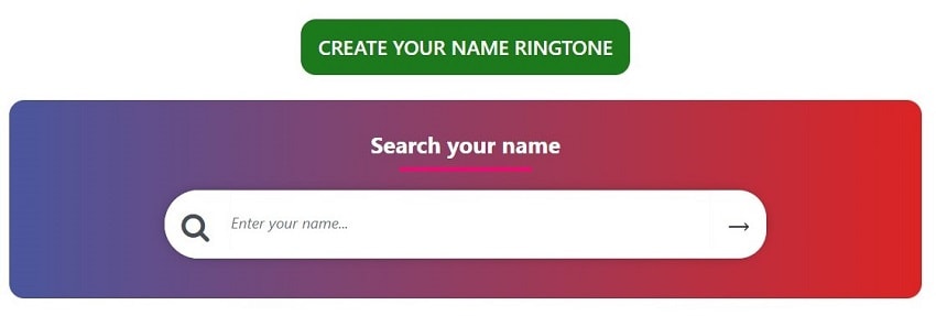 click on create name ringtone