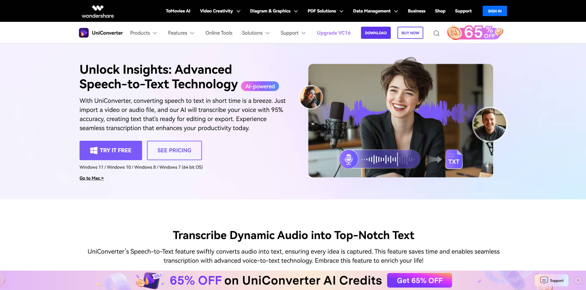 uniconverter mp3 to text