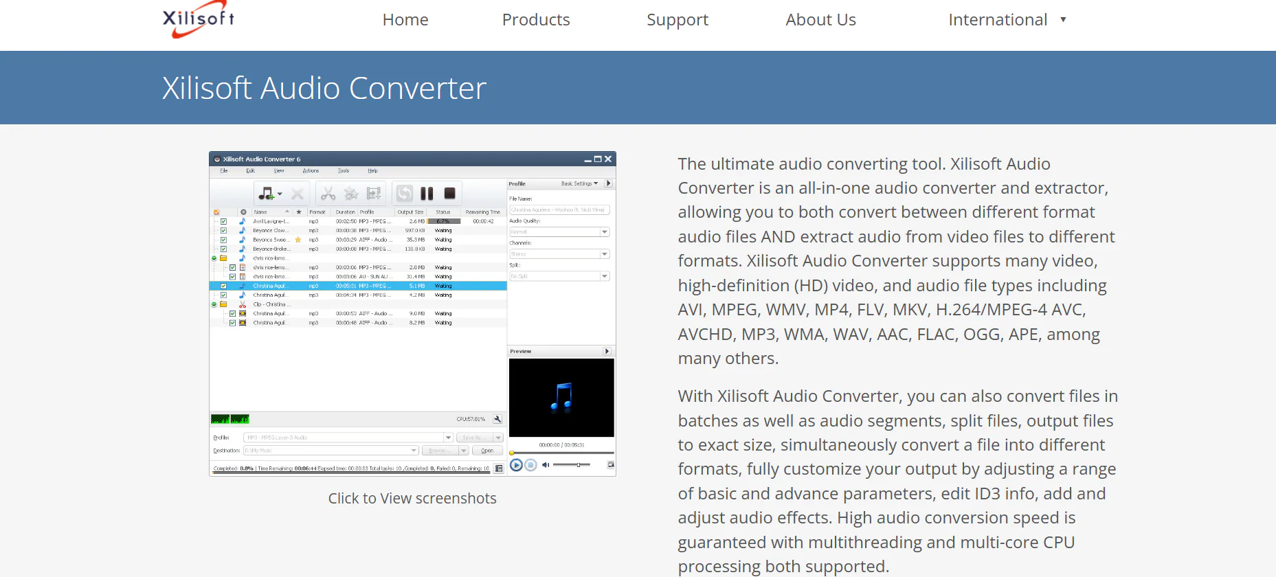 xilisoft audio converter homepage