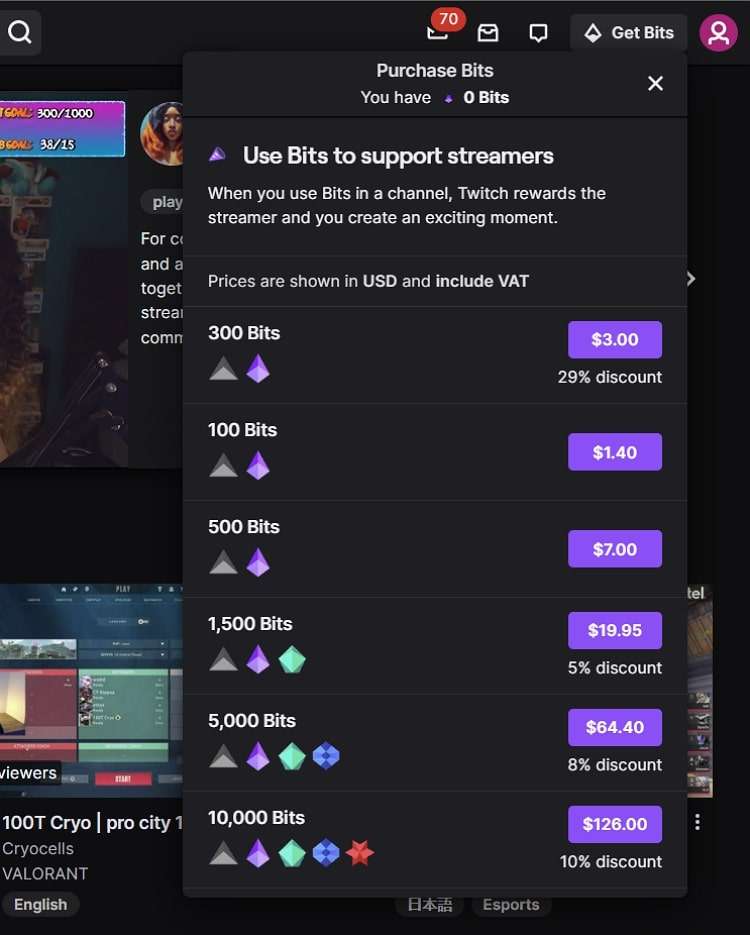 twitch bits feature