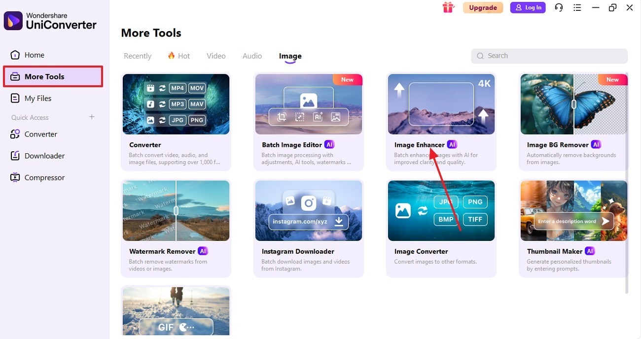 download and launch image enhancer uniconverter