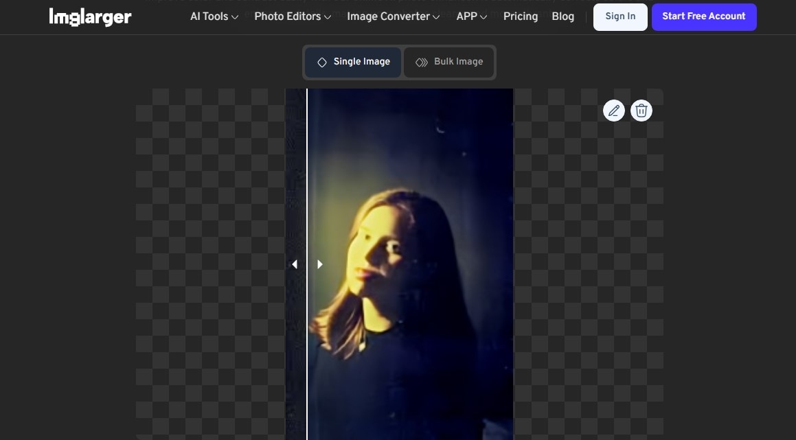 Improve photo quality with imglarger