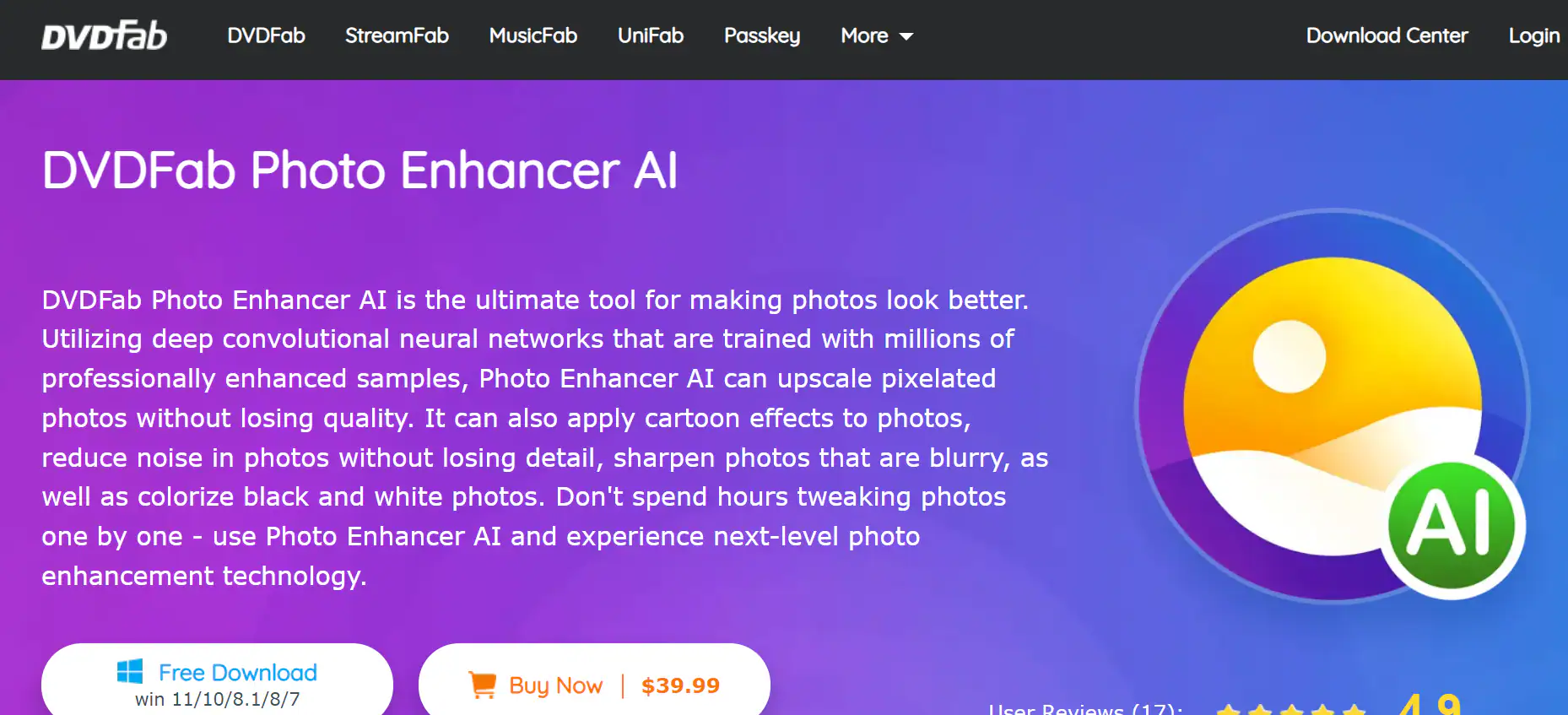 dvd fab enhancer ai homepage