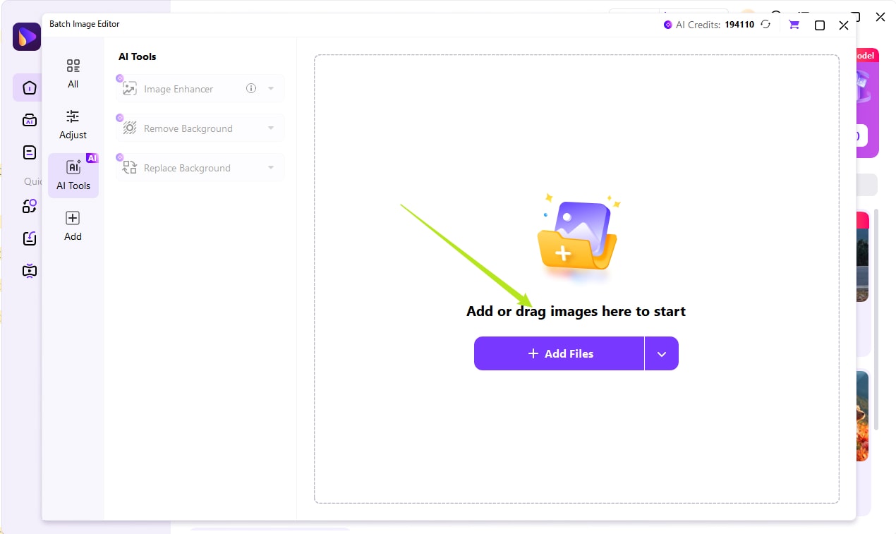 add single or batch images for bg removal