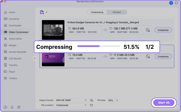Start compression