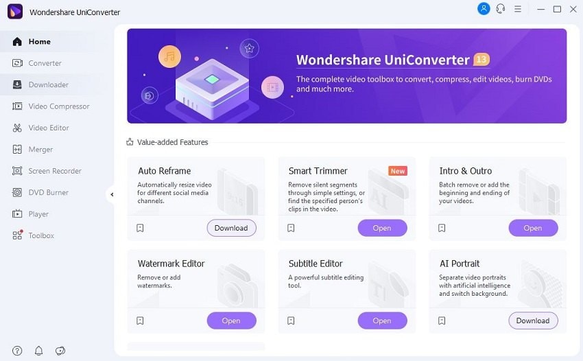 intro maker Wondershare UniConverter