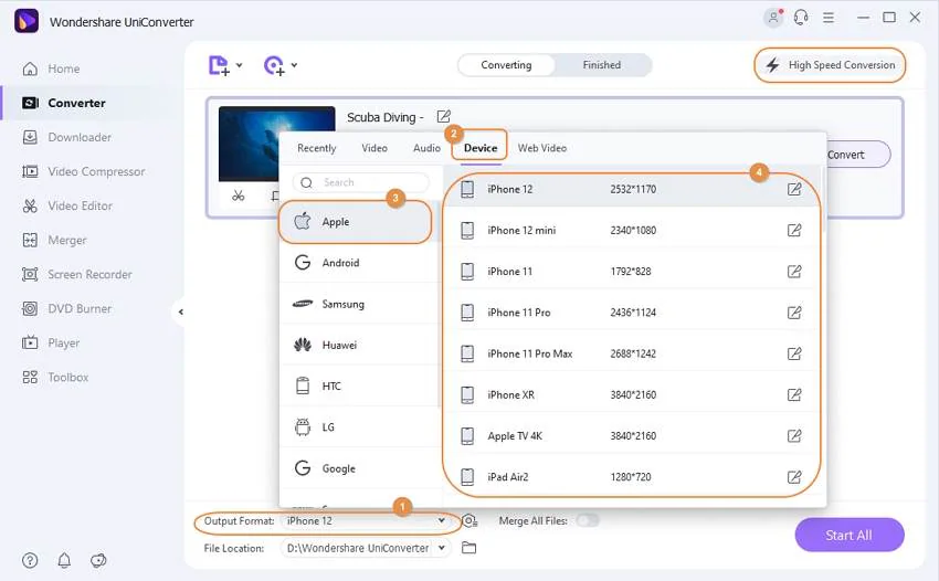 différents formats de conversion